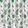 Shower Curtains Green Leaf PEVA Curtain With Rustproof Grommets Waterproof Lightweight Standard Size