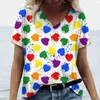 T-shirts t-shirts pour femmes tie-dye imprimé pull décontracté mode V-col