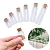 Garrafas de armazenamento 10pcs mini copo pequeno com rolhas de cortiça clara garrafa de desejos minúsculos frascos pendurados decoração de casamento de decoração de casamento