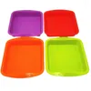 Moldes para hornear moldes de silicona cuadrado pan brownies brownies bandeja de dulce de azúcar Flapjacks anti-skid manduce herramienta de horneado color aleatorio