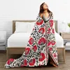 Cobertores Flanela Throw Blanket Shakhrisyabz Suzani Uzbek Bordado Prinha Prind Plush Warm para Cama Viagem para Piquenique para casa