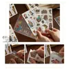 Gift Wrap 20pcs/pack Vintage Plant Butterfly American Style Illustrated Sticker Book And Paper PET Set Stickers DIY Scrapbooking Material