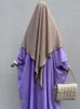 Eid Prayer Garment Hijab Long Khimar Ramdan Muslim Long Headcarf Femmes One Piece Jubha Islamic Hijabs Musulman DeJellab 240327