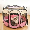 Cat Carriers Delivery Room Folding Pet Fence Octagonal Cage Tent Mat Dog Nest Transparent