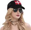 Bollmössor flagga av Danmark baseball unisex justerbar utomhus andningsmask hatt