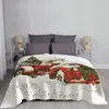 Decken Weihnachten Santa Gnome Red Truck Decke Fleece Frühling/Herbst Atmungsfreie warme Wurf für das Bett im Freien aus Betthaut