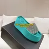 Sandaler Kvinnor Lady 2024 Crystal Platform Square Peep Toe High Heels Shoes Sandalias Pumpar Satin Silk Thick Heel Slipper Loafer