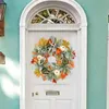 装飾的な花秋の花輪17.72 ''カボチャの飾りガーランドホリデーポーチ屋内屋外庭の装飾のための収穫