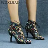 Sapatos de dança Wuxijiao Latin Ladies Salsa Meias curtas de joelho confortável