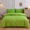 Ensembles de literie même couleur unie à la fois du textile à la maison douce 4 pcs pour le dortoir étudiant Camp King Size Counter