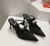 Pantofole di seta in raso da donna di lusso mezze scarpe da pantofolo spalline di farfalla di strass scivolano su tallone sottile sexy feste sandalo scarpa da sposa argento