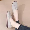 Casual Shoes 2024 Mary Jane Women Leather Square Toe Metal Buckle Strap Sweet Lady Slip On Flats Retro British Style Black White