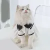 Abbigliamento per cani vestito gatto elegante estate pE uniforme chiusura abbottonatura a due zampe