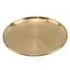 Plates European-Style Dinner Plate Golden Korean Style Stainless Steel Barbecue Disc Cake Western-Style Steak