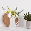 Vases Vintage Home Decor Ceramic Vase Floral Pitcher Milk Jug Craft Flower Farmhouse White