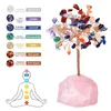 Dekorativa figurer Crystal Tree 7 Chakra of Life Natural Crystals Stone Lucky for Positive Energy Feng Shui Ornament Home