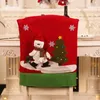 Chair Covers Christmas Stretch Cover Santa Claus Reindeer Pattern Banquet Party Seat For Home Merry Decorations Supplies