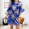 Roupas em casa Tradicional V Nech Floral Kimono Nightgown estilo japonês Ladies Summer Cardigan Robe Sleeve Sleeve Sleep