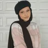Musilm Women Instant Szyfonowe Hidżabs z beret czapki francuskie czapki w stylu z szyfonem hidżab baret płaski czapkę z szyfonami 240327
