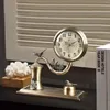 Table Clocks Desk Clock Modern Metal With Storage Box Home Decoration Tabletop Lightweight Battery-Powered