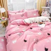 Sängkläder sätter enkla sängkläder mark ull lakan tvättad bomull fyra stycken student sovsal sängark tre-stycken netto kändis modell