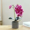 Dekorativa blommor 2024 Creative 8 Phalaenopsis Bonsai Simulation Potted Artificial Flower Home Office Party Decoration