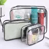 Storage Bags 3PCS Mix Set Waterproof Clear Cosmetic Bag Women Travel Makeup PVC Make Up Bath Toiletry Wash Beauty Organizer Pouch Case