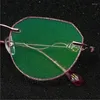 Okulary przeciwsłoneczne ramy diamentowe okulary okulary damskie bez krawędzi krótkowzroczności Prezbiopowe okulary kobiety optyczne