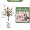 Fleurs décoratives Décoration de plante verte olive arbre de style silencieux salon faux arbres plancher fleur de bonsaï