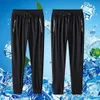 Pantalon de soie de glace pour un pantalon décontracté sports de séchage rapide d'été pour hommes pour les jeunes masculins lâche et drapage 9/4 pantalon de climatisation