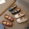 Baby Girl Leather Girls schoenen Kinderleer Schoenen Zwart witte baby peuter kinderen voetbescherming schoenen 21-30 43ZO#