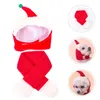 Dog Apparel Pet Christmas Set Gift Warm Hat Decorative Dress Household Dogs Puppy Supplies Flannel Headdress