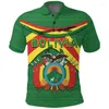 Men's Polos Bolivia Flag Map 3D Printed Polo Shirts For Men Clothes Bolivian Boy Short Sleeve Fashion Coat Of Arms Shirt Jersey Tops