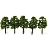 Fleurs décoratives 20pcs 8cm mini modèles arbres micro paysage décor de train de train accessoires