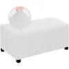 Chair Covers Elastic Ottoman Stool Cover Stretch Polar Fleece Footstool All-inclusive Rectangle Slipcover Living Room