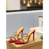 Spring/summer New One Line Slippers with Pointed Water Diamond Muller Slim Cross High Heels Shoes Wearing Sandals Outside for Women