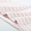 Towel Hair Drying Hat Women Stripe Thicken Microfiber White Striped Shower Cap Quick-dry Bathroom Towels Double-layer Daily