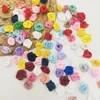 Decorative Flowers (100pcs/pack) 15mm Mix Color Small Rose Flower Mini Handmade DIY Satin Ribbon Head Wedding Scrapbooking Decoration