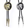 Bow Ties Fashion Relief Horse Bluckle Bolo Tie Naszyjnik zachodni kowboj