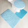 Bath Mats 3pcs Bathroom Carpet Set Includes Square Mat U-shape Pedestal Rug Toilet Lid Cover Non Slip Shaped Rugs