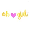 Party Decoration 1Set Glitter Gold Boy Or Gilr /Oh Baby Girl Banner Flag Heart Paper Banners Shower Gender Reveal Supplies
