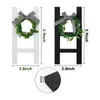 Dekorative Figuren 2pcs Holzleiter Tablett Dekoration Rahmen Blackwhite Plaid Bauernhause Schild Dekor Sommer Rustikal