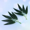 Decorative Flowers 100 Pcs Small Bamboo Leaves Home Decoration Simulation Artificial Green Wreath Plastic Adornment Office