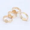 Party Decoration 50p Silver Gold Plated Bronze Adjustable Blank Ring Base With 7/8mm Flat Pad DIY Children Kids Glue On Cabochon Rings