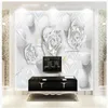 Wallpapers 3d stereoscopisch behang eenvoudige diamanten sieraden bloem driedimensionale mode achtergrond muur