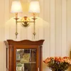 Lampy ścienne Nordic Modern Fabric AMERICADE American All Copper Lampa Home Villa Club salon LED SCORTCE Indoor Decorative