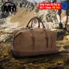 Markroyal tuval deri erkek seyahat çantaları bagaj çantası üzerinde taşıma erkekler duffel çanta çanta seyahat tote büyük hafta sonu çanta damla 240401
