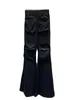 여성용 바지 아이템 패션 지퍼 포켓 디자인 플레어 2024 스프링 트렌디 하이 허리화물 바지 여성 11xx8973