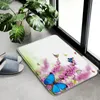 Badmatten Blumen Schmetterling Druckmatte Anti -Slip -Badezimmer -Teppich Pflanze Blumen Eingangstür Haus Toilettenküche Dekor Accessory Teppich