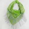 Ethnic Clothing 2024 Ladies Cashew Flower Retro Imitation Diamond Fringe Scarf Hip Hop Street Fashion Dance Party Hijab Cotton